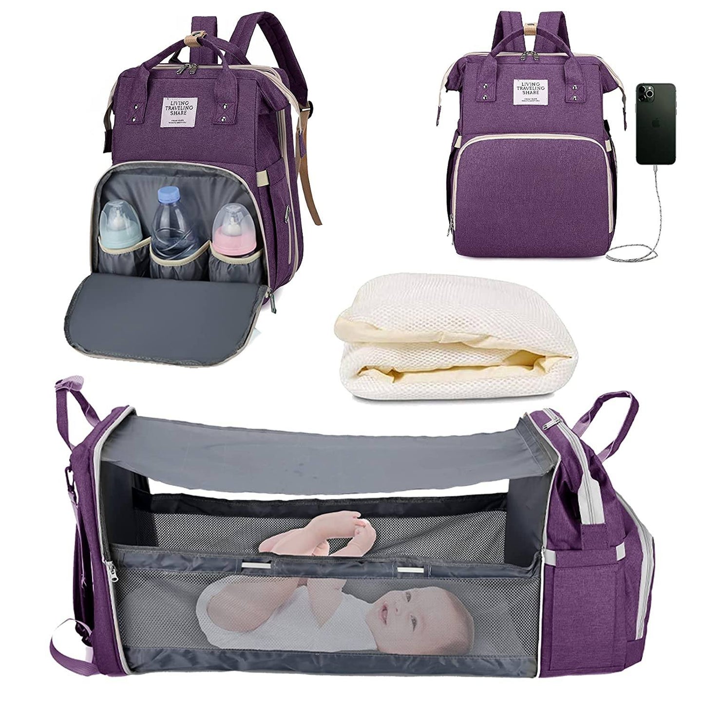 Sac à langer portatif | Berceau de voyage BabyNappy™ - Bébé Simplicité